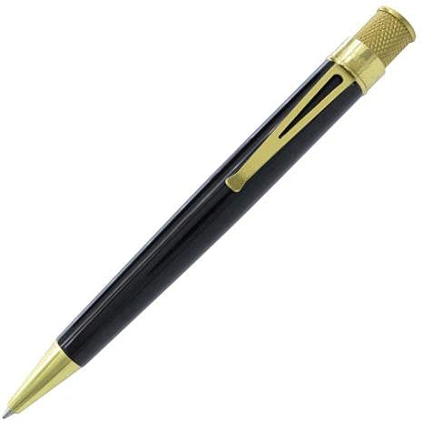 Retro 1951 Rollerball Tornado Brass Classic Lacquers Black VRR-B1301