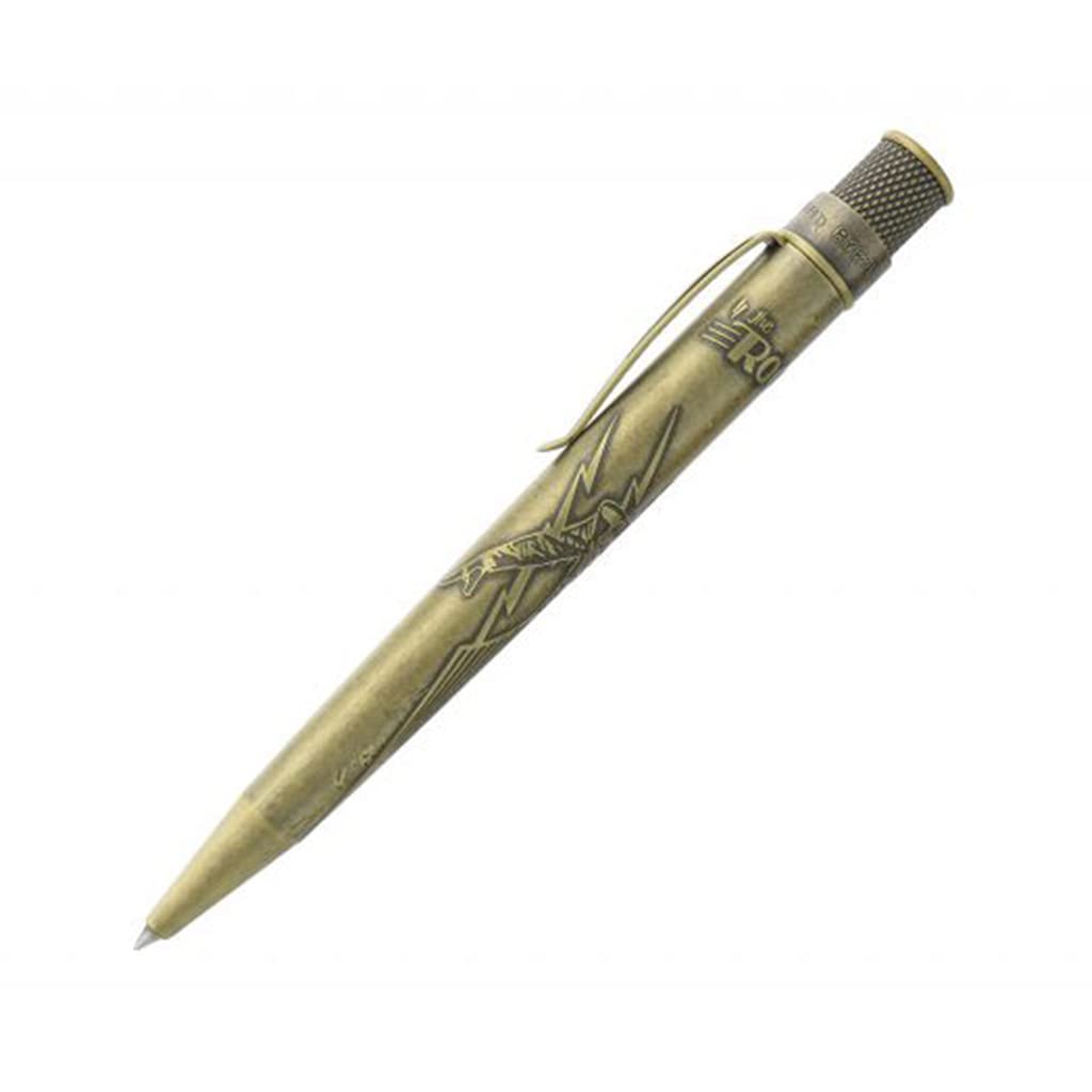 Retro 51 Pen The Rockteer Rollerball Pen, Acid-Etched Stonewashed Brass Sealed