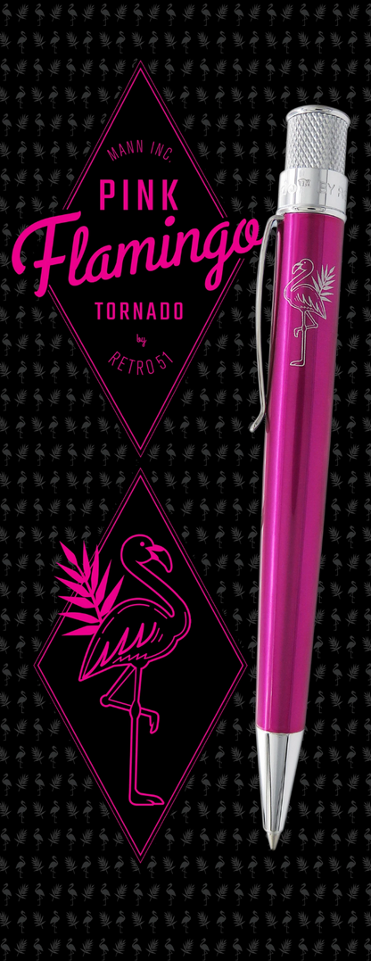 Retro 51 Tornado PINK FLAMINGO - Rollerball / Pen New Open Tube