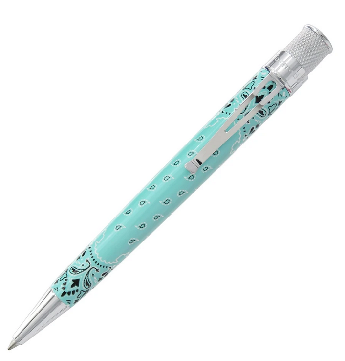 Retro 51 Tornado Popper Ballpoint Pen Bandit “DOC” Turquoise - Limited Edition