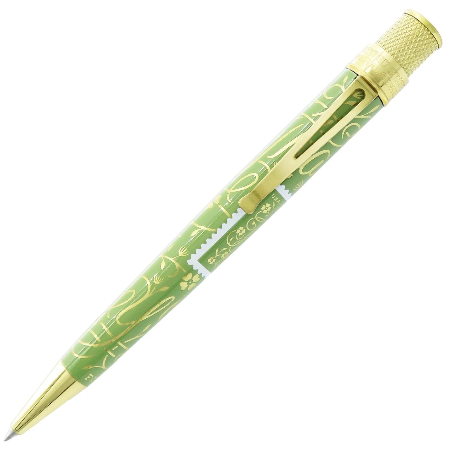 Retro 51 Tornado Rollerball Pen U.S. Postal Service Thank You Stamp Green