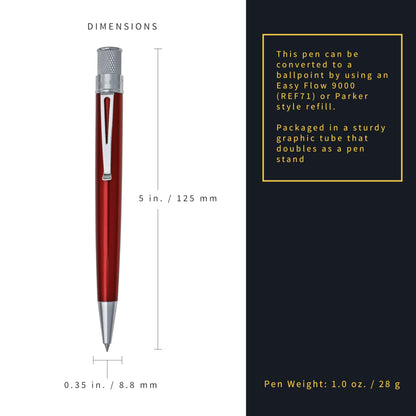 Retro 1951 Tornado™ Classic Lacquer Rollerball Pen - Red