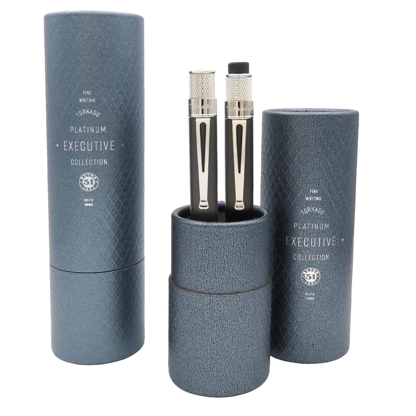 Retro 51  Pen and Pencil Set Black Nickel Platinum