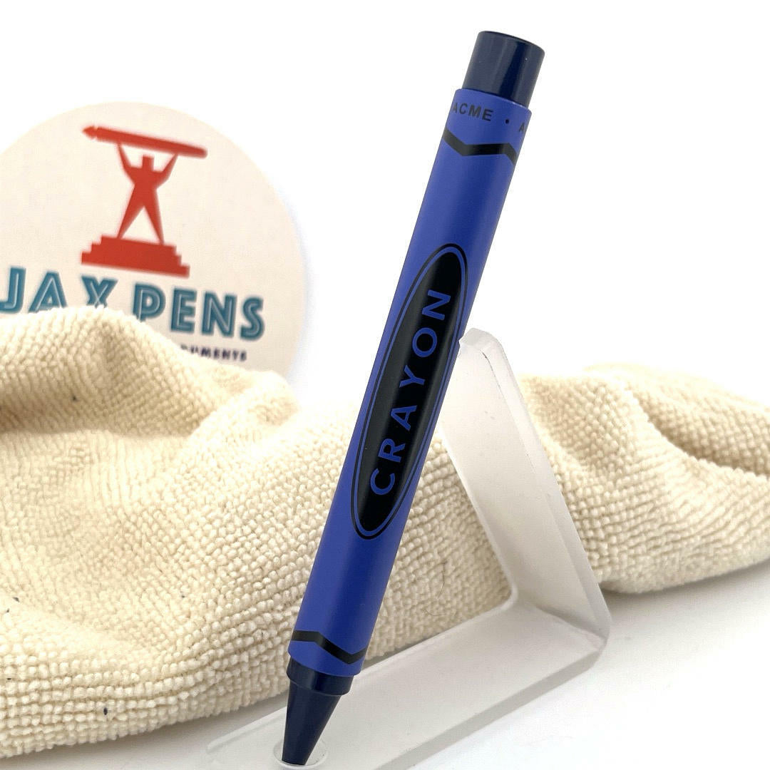 ACME Studios' "Crayon - Blue" Retract Rollerball Pen by ADRIAN OLABUENAGA